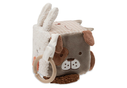 Aktivitätswürfel Hund – Motorikwürfel aus Stoff mit Namen