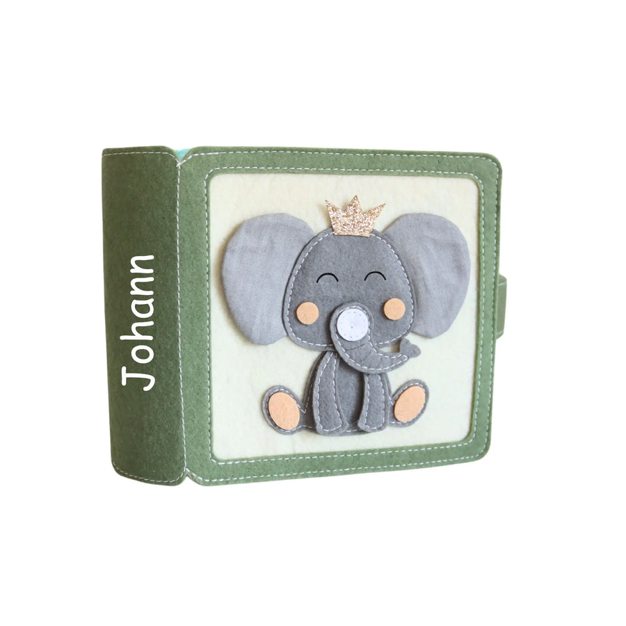 Mini Quiet Book Elefant – Beispiel Personalisierung mit Namen