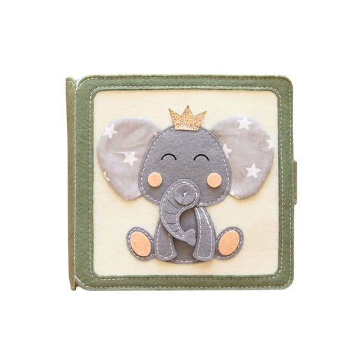 Mini Quiet Book Elefant – personalisiertes Stoffbuch für Babys