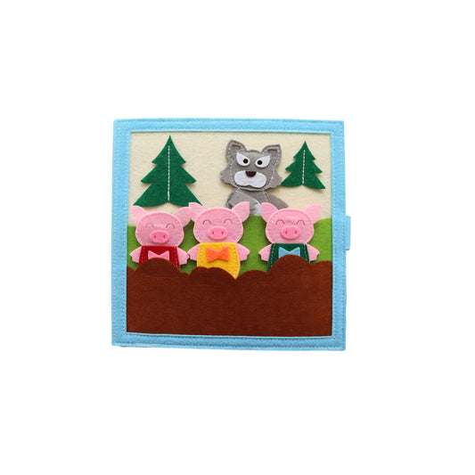 Quiet Book Drei kleinen Schweinchen mit Fingerpuppen